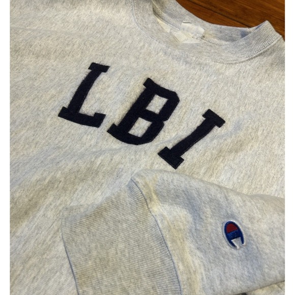 Champion Other - Vintage 90s Champion Reverse‎ Weave Gray LBI Sweatshirt Sz XL Long Beach Island